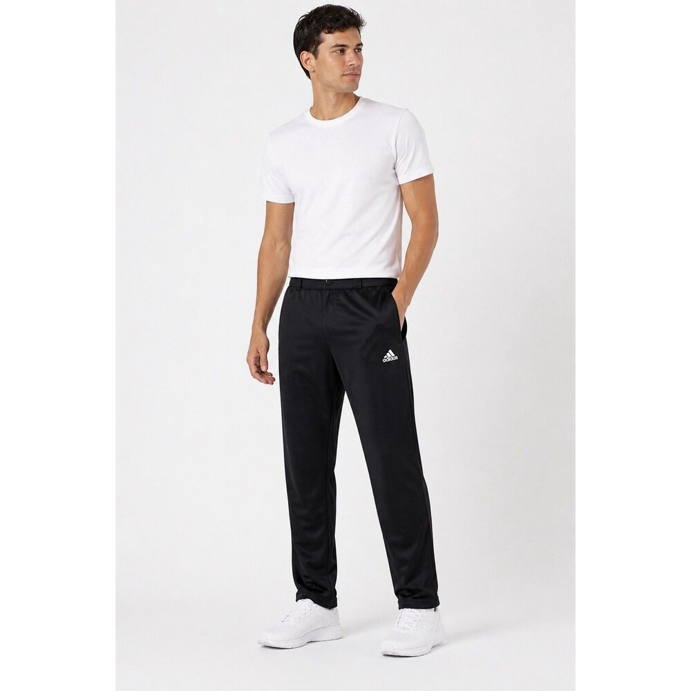 Adidas AeroReady Mens Medium Black Athletic Pants Gym Tapered Activewear Zip
